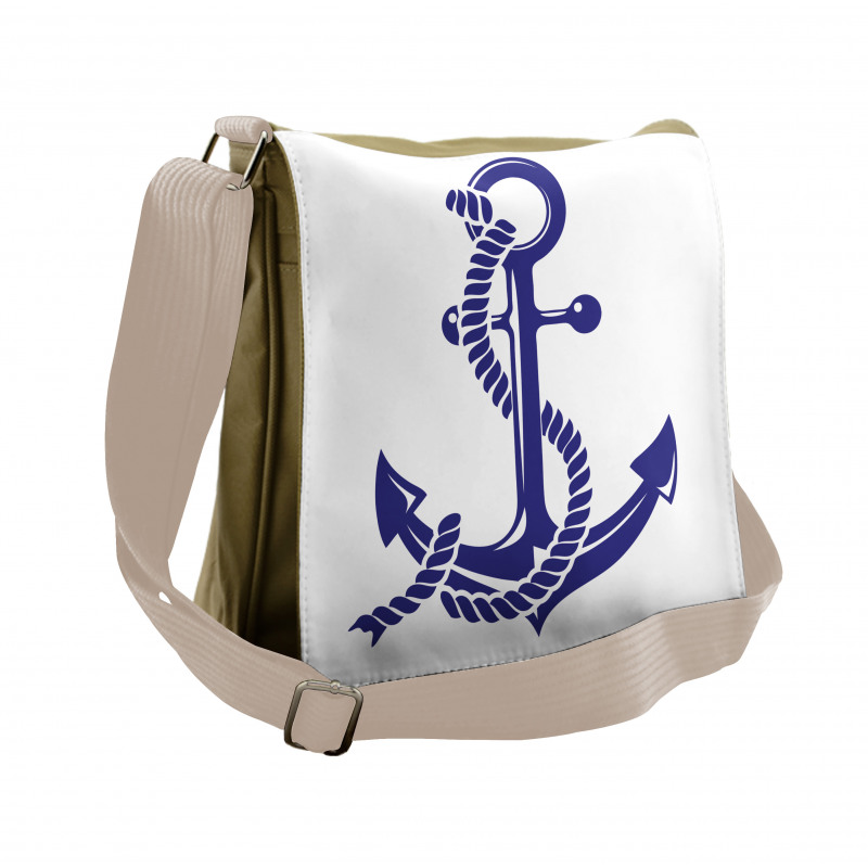 Nautical Rope and Anchor Messenger Bag