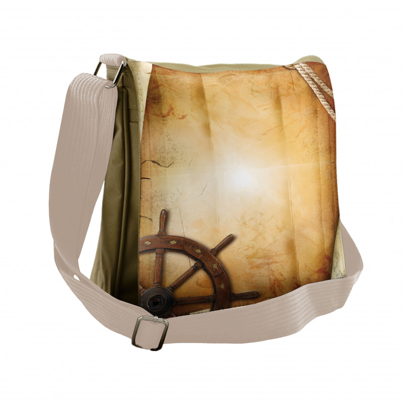 Old Paper Effect Wheel Messenger Bag