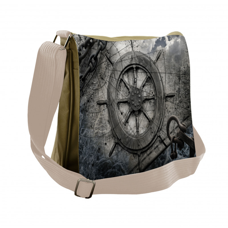 Steering Wheel Grunge Messenger Bag