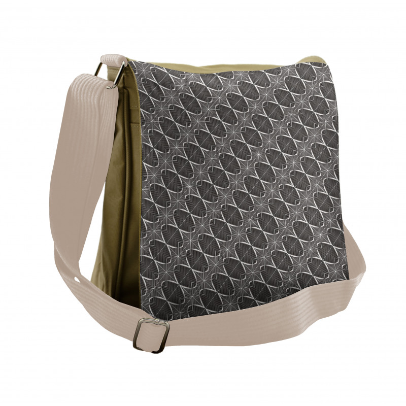 Round Geometric Streaks Messenger Bag