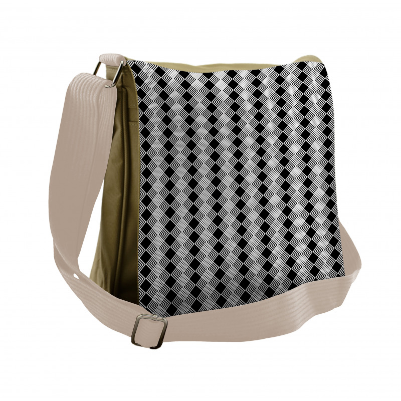 Modern Concentric Squares Messenger Bag