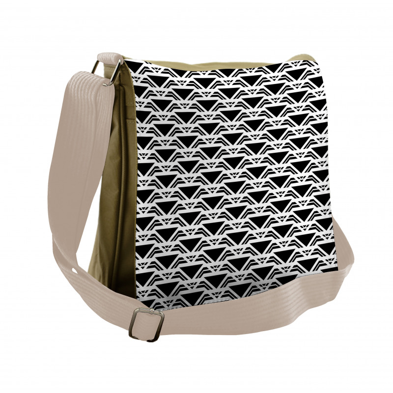 Modern Bars and Triangles Messenger Bag