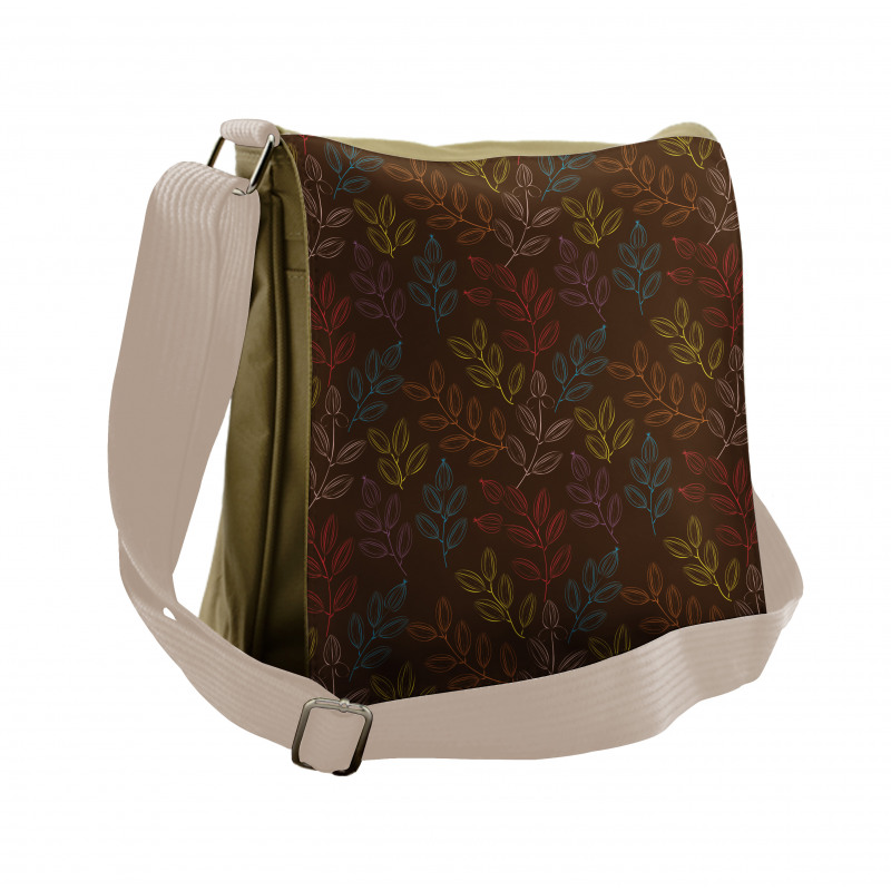 Colorful Branches with Buds Messenger Bag