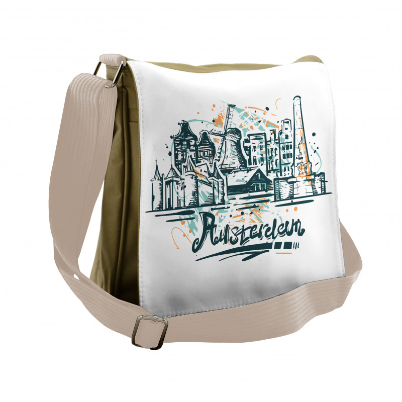 City Scenery Painting Messenger Bag