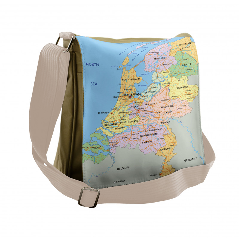 Map of Surrounded Regions Messenger Bag