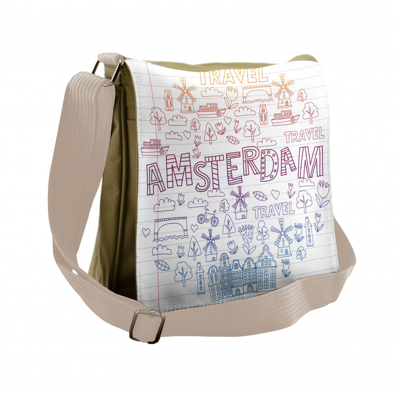 Doodle Style Elements Messenger Bag