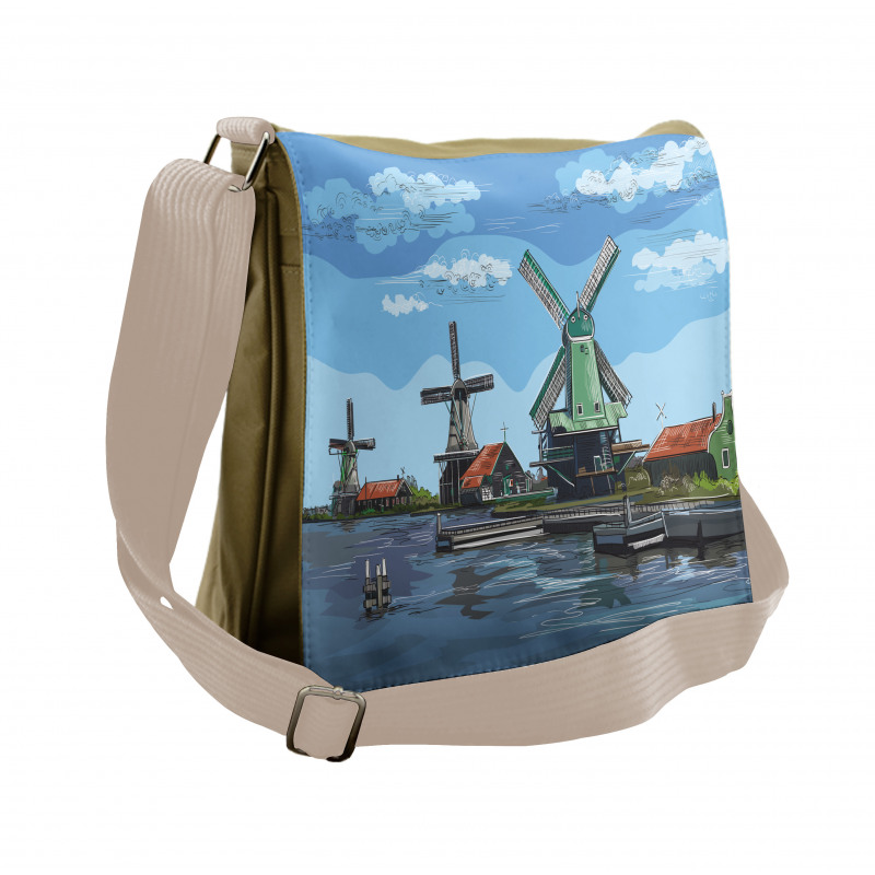 Cartoon Style Windmill Messenger Bag