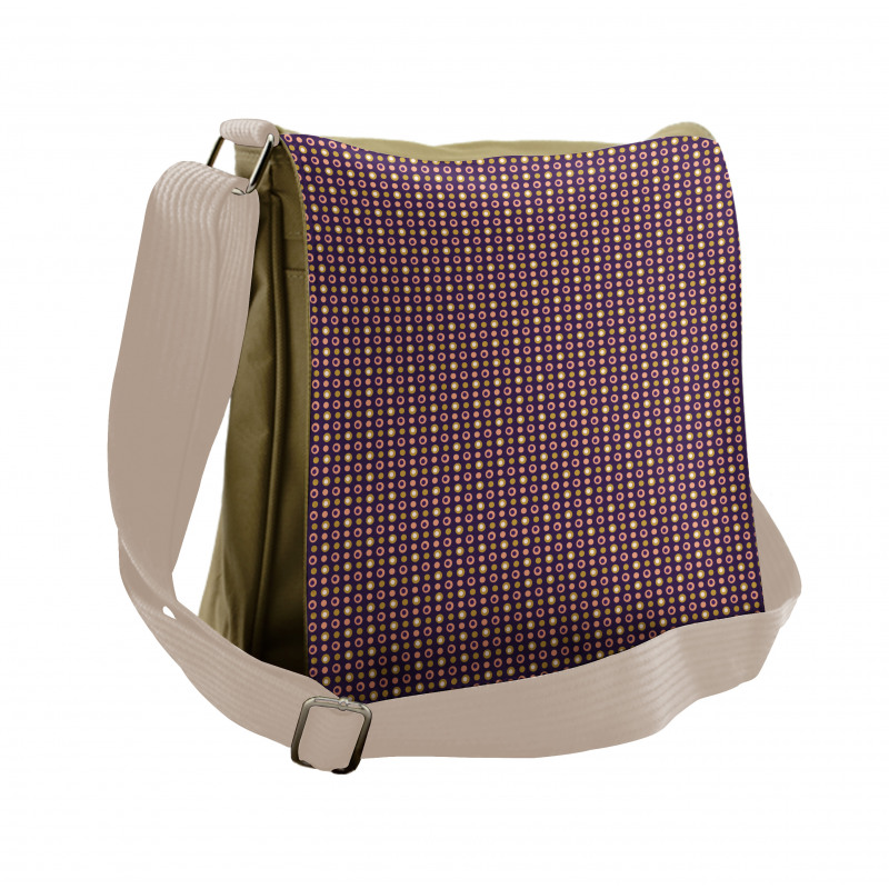 Round Retro Style Elements Messenger Bag