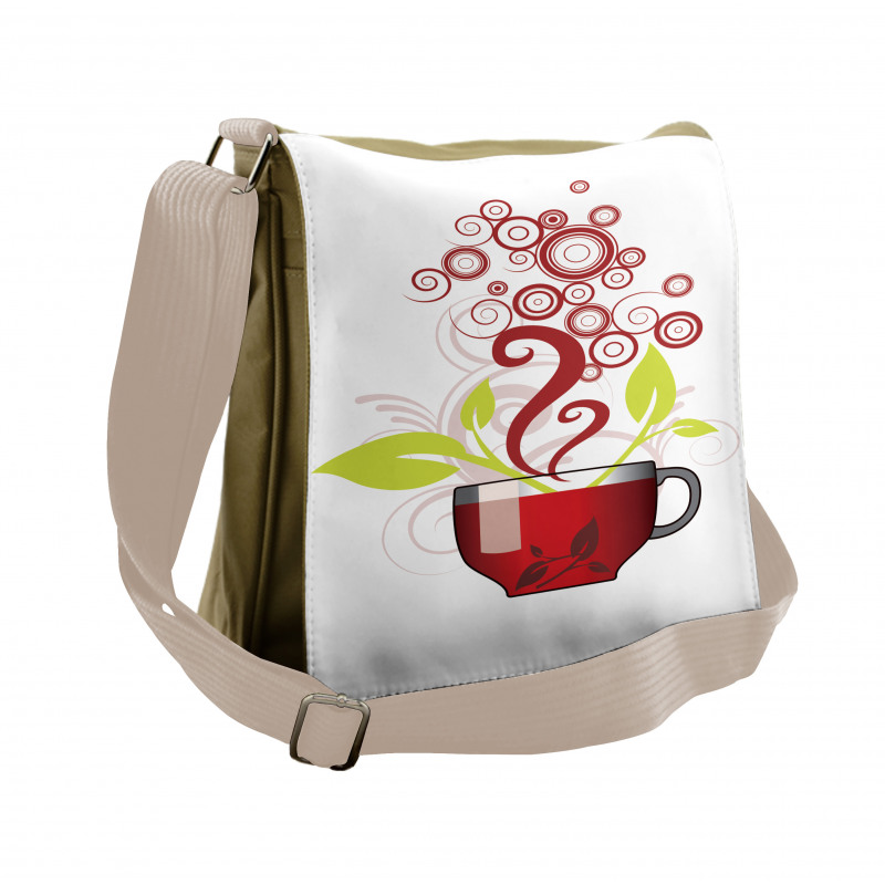 Circles Spirals Leaves Messenger Bag