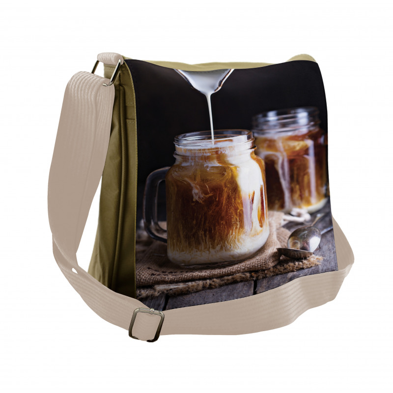 Iced Drink Milk Mason Jars Messenger Bag