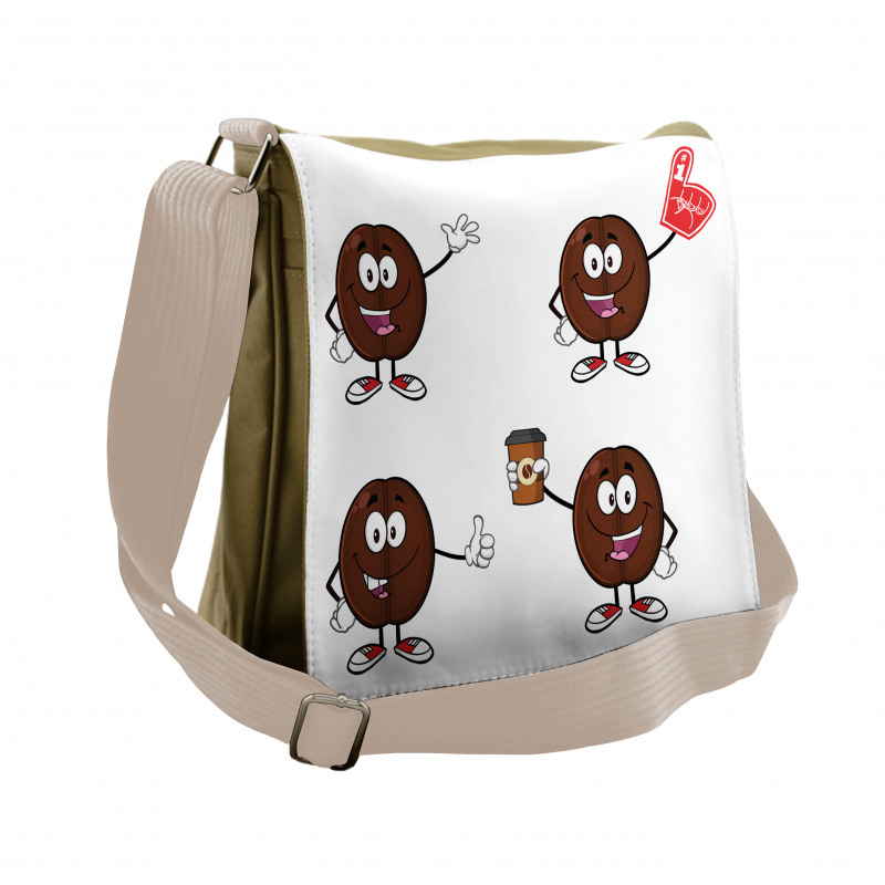 Cheerful Cartoon Characters Messenger Bag