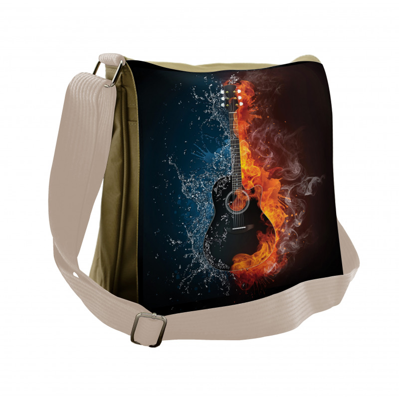 Water and Fire Effect Design Messenger Bag