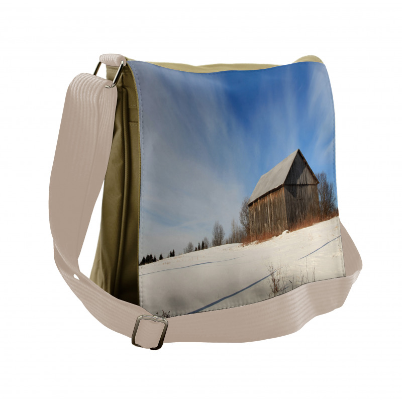 Abandoned Barn Winter Messenger Bag