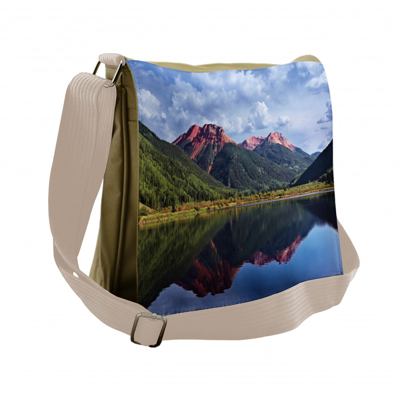 Red Iron Peaks on Lake Messenger Bag