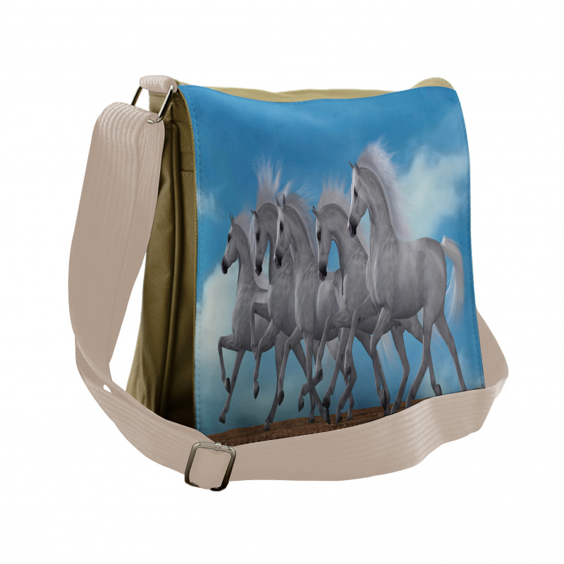 Digital Animal Herd Running Messenger Bag