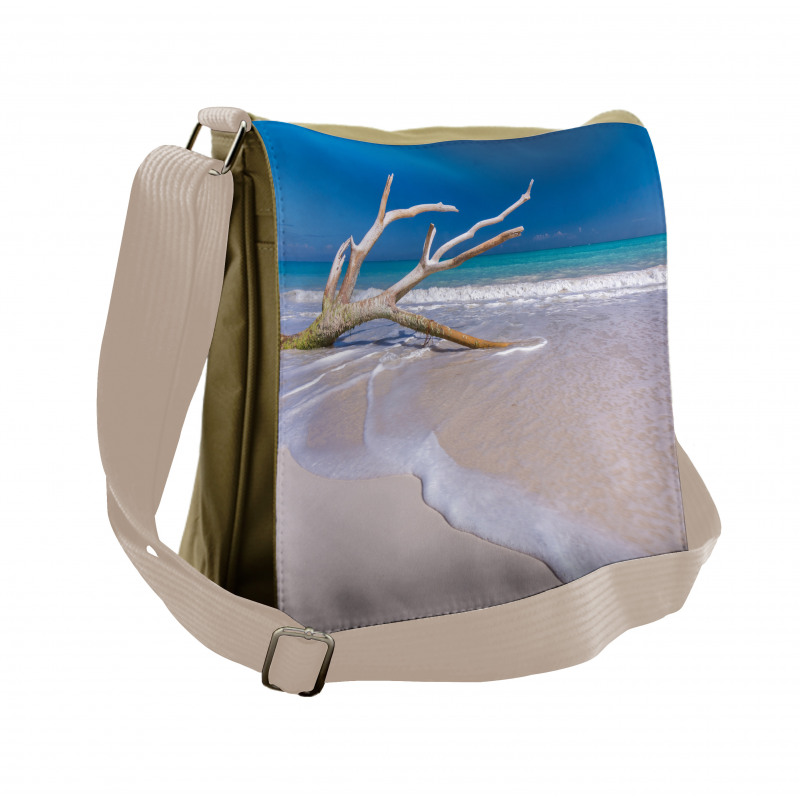 Algae Covered Tree Branch Messenger Bag