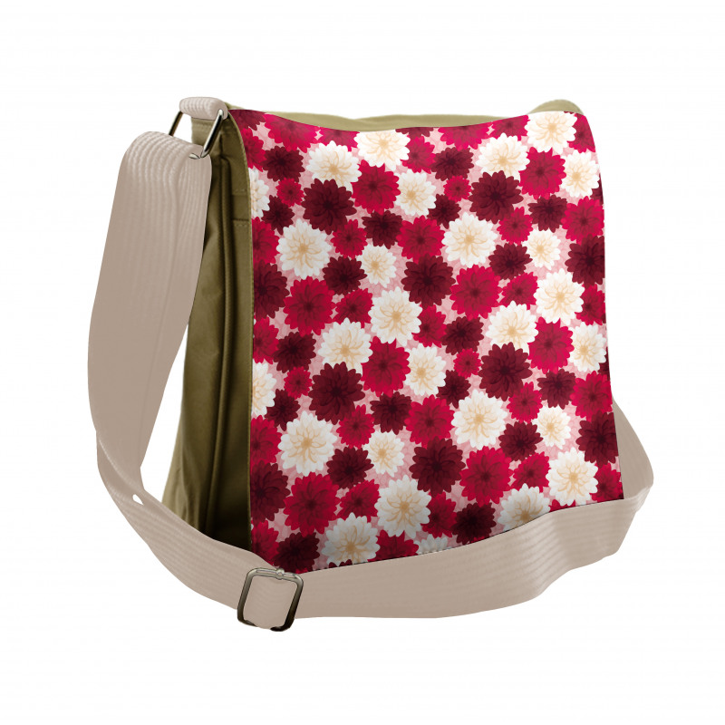 Blossoming Dahlia Flowers Messenger Bag