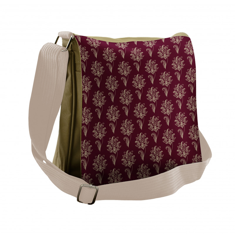 Damask Style Motifs Graphic Messenger Bag