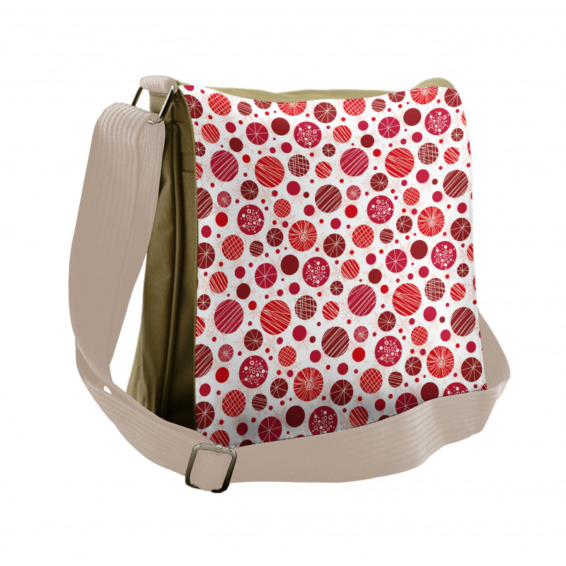 Circles Snowflake Motifs Messenger Bag