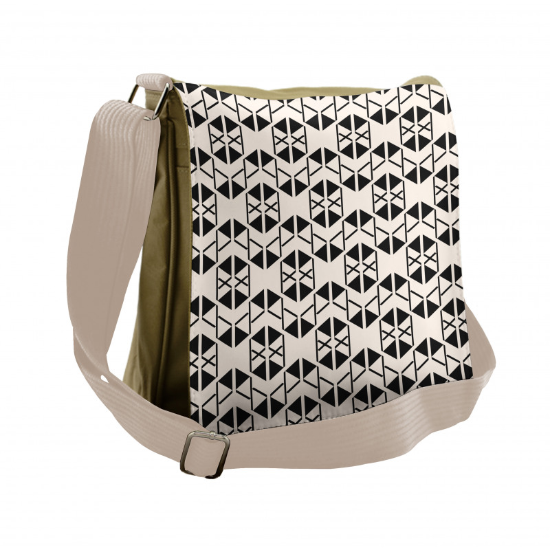 Modern Retro Shapes Art Messenger Bag