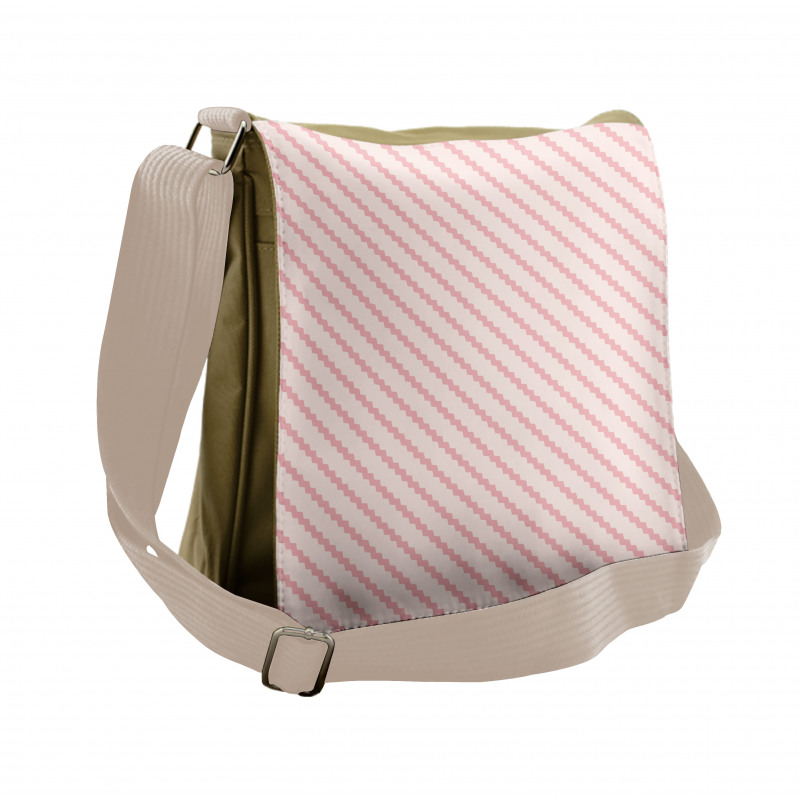 Diagonal Curved Stripes Messenger Bag