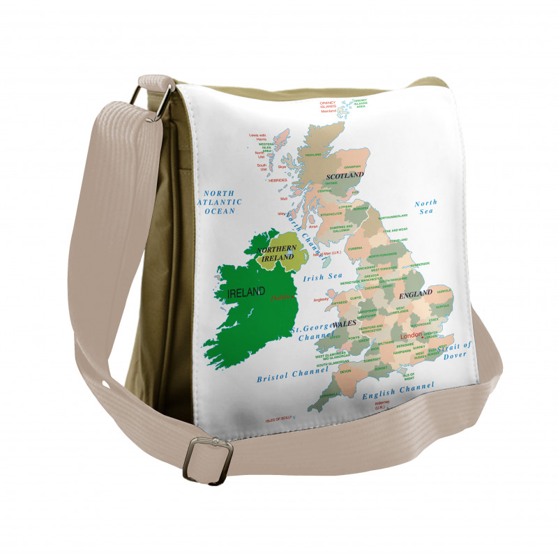 Country Names and Seas Messenger Bag