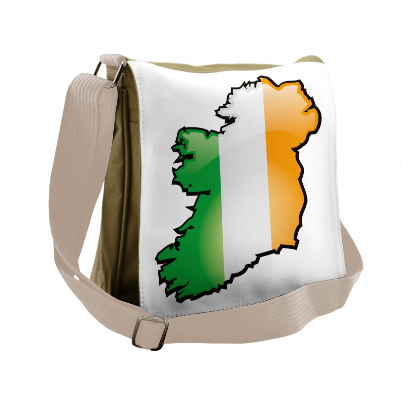 Cartoon Style Irish Map Messenger Bag