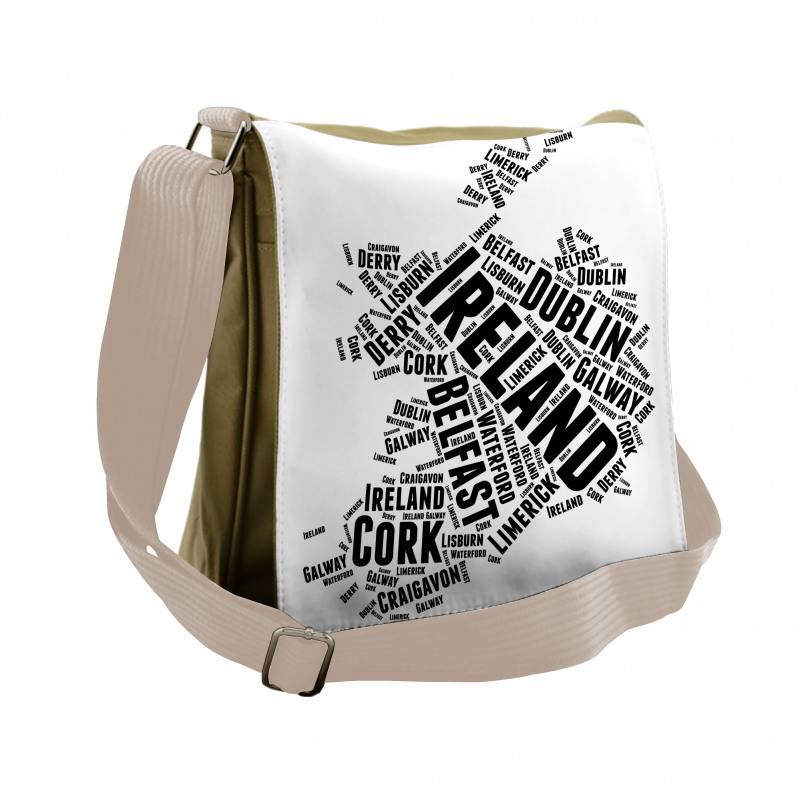 Modern City Names Theme Messenger Bag