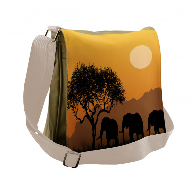 African Silhouette Nature Messenger Bag