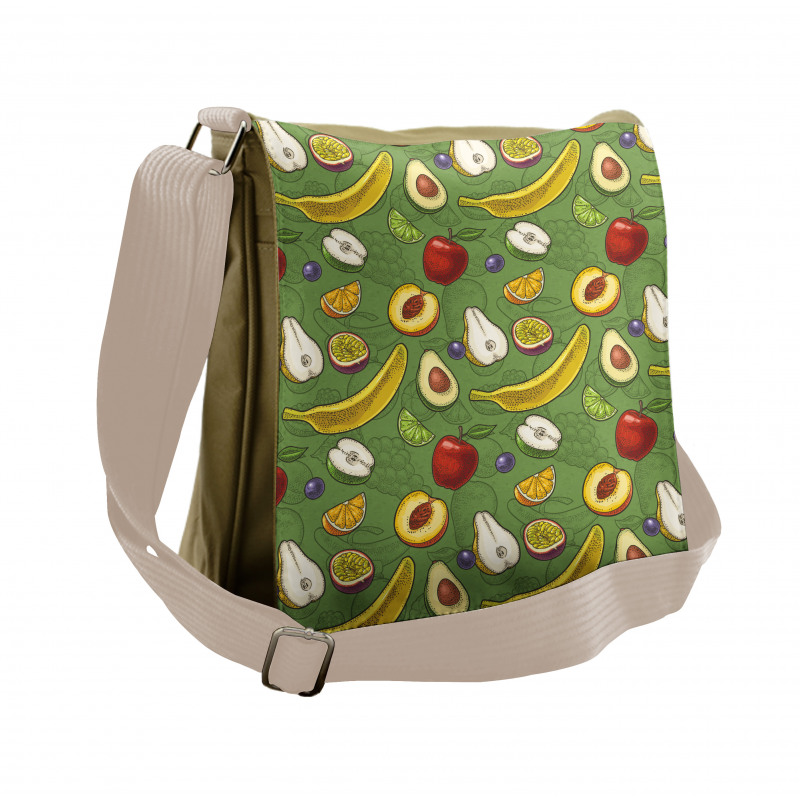 Avocado Apples Banana Lime Messenger Bag