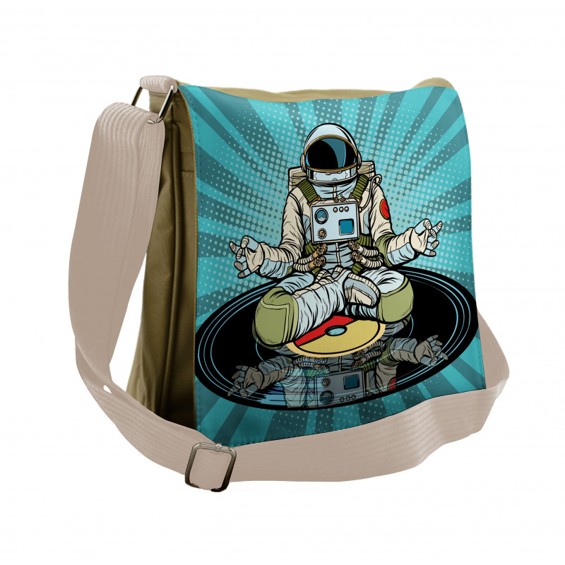 Funny Spaceman Doing Yoga Messenger Bag