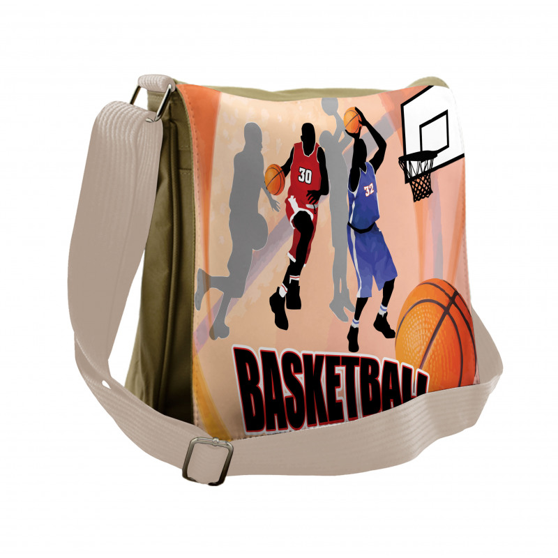 Vintage Basketball Art Messenger Bag