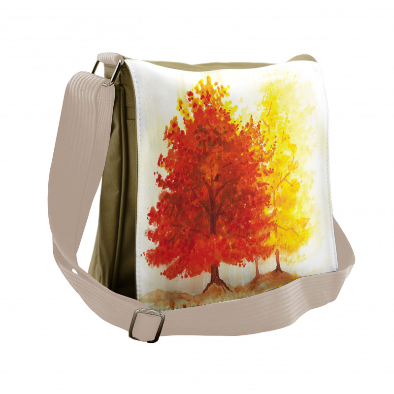 Fall Snowy Winter Pine Messenger Bag