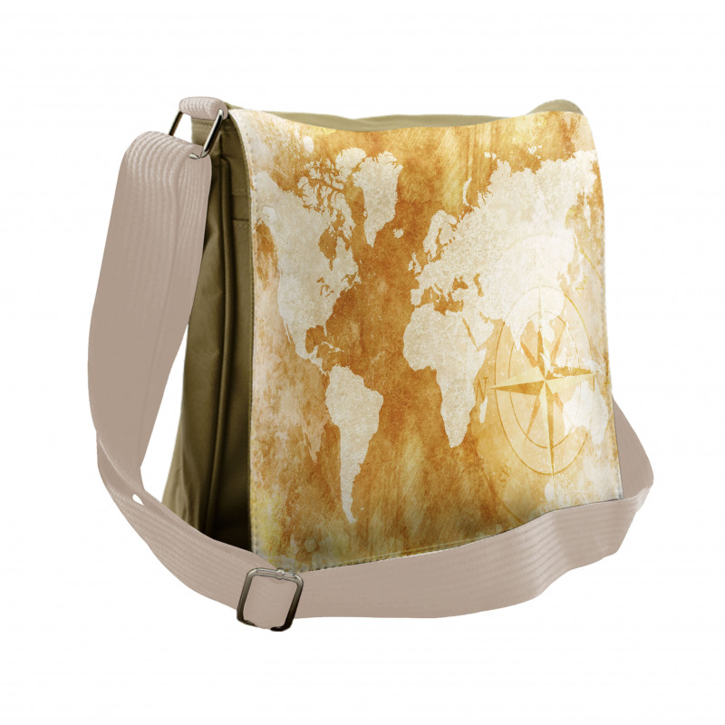 Old Fashioned World Map Messenger Bag