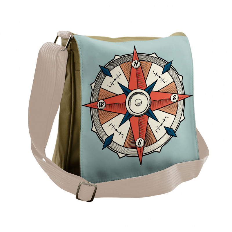 Cruise Compass Grunge Messenger Bag