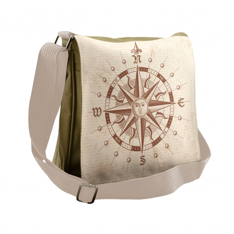 Vintage Compass Messenger Bag
