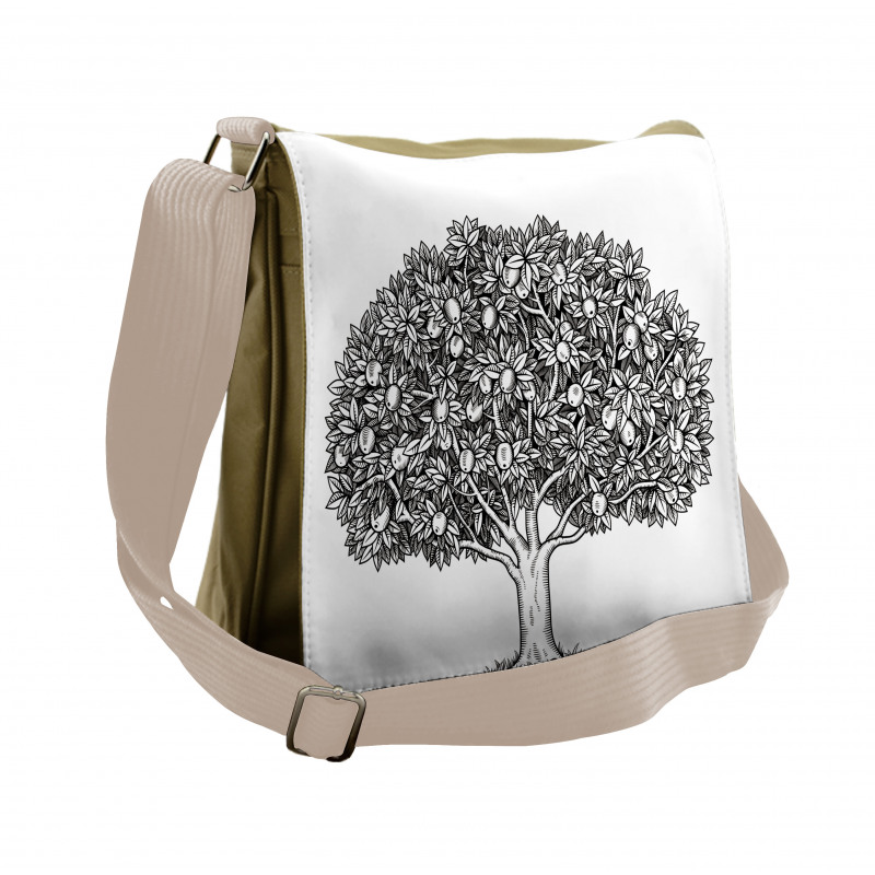 Engraved Style Apple Tree Messenger Bag