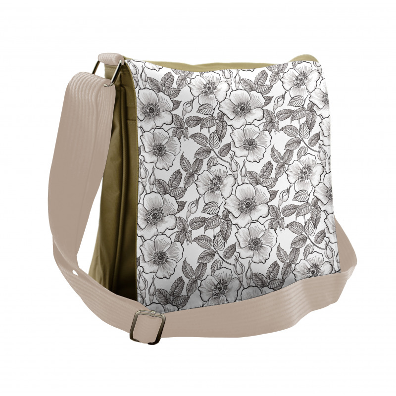 Budding Blossoming Flowers Messenger Bag