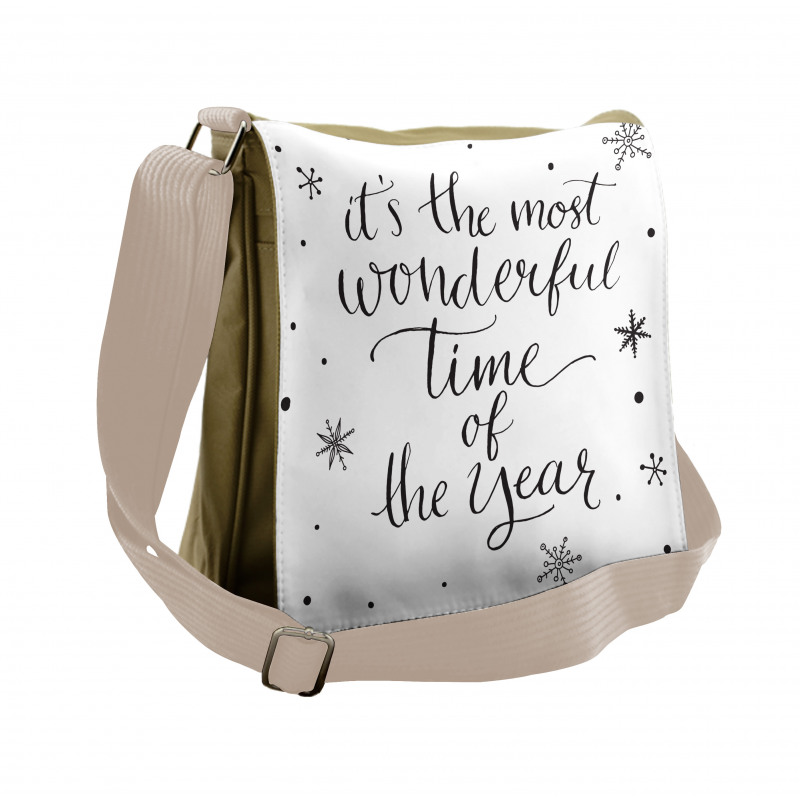 Christmas Cheer Typography Messenger Bag