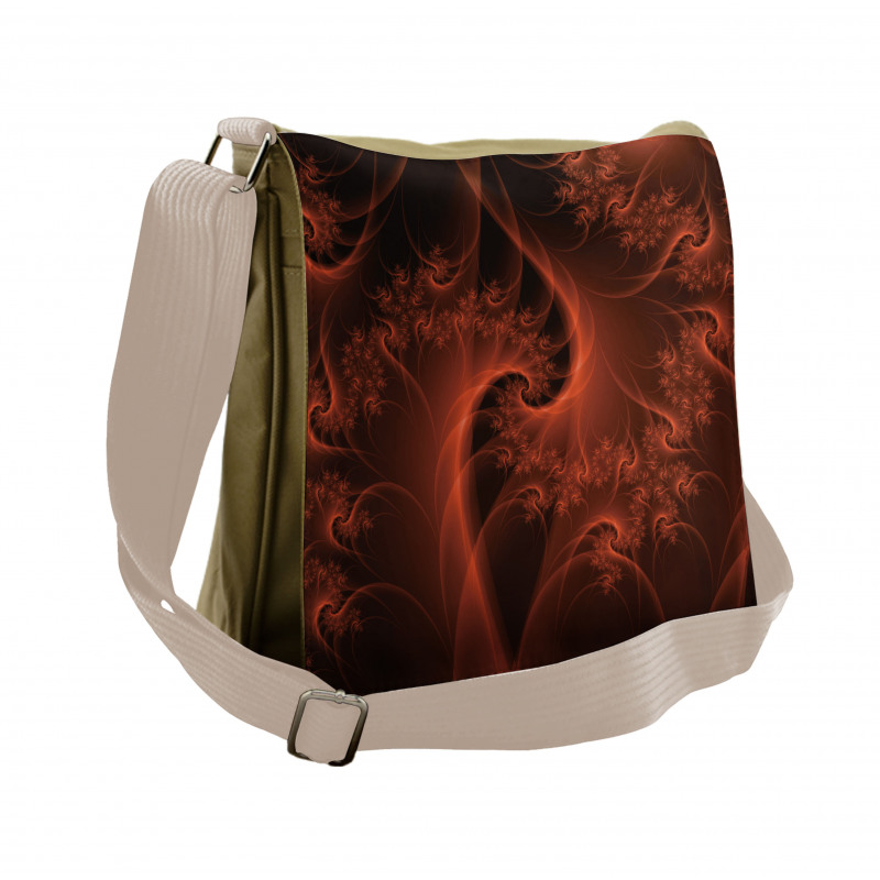 Digital Swirls Floral Messenger Bag