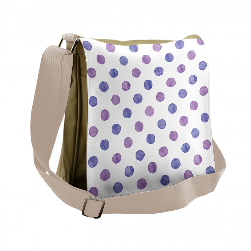 Watercolor Polka Dots Messenger Bag