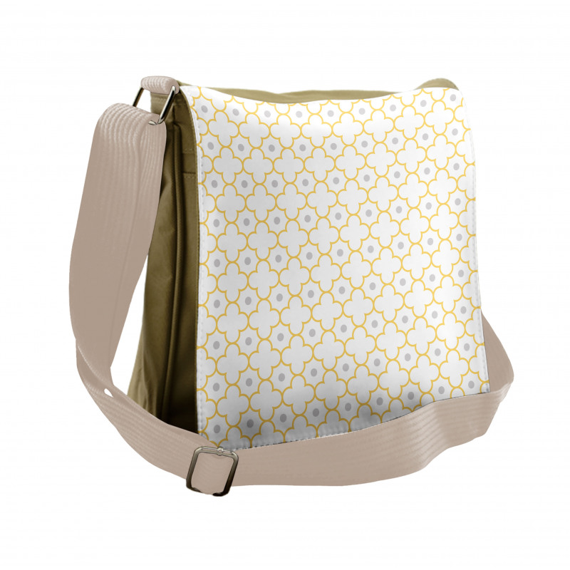 Quatrefoil Dot Petals Messenger Bag