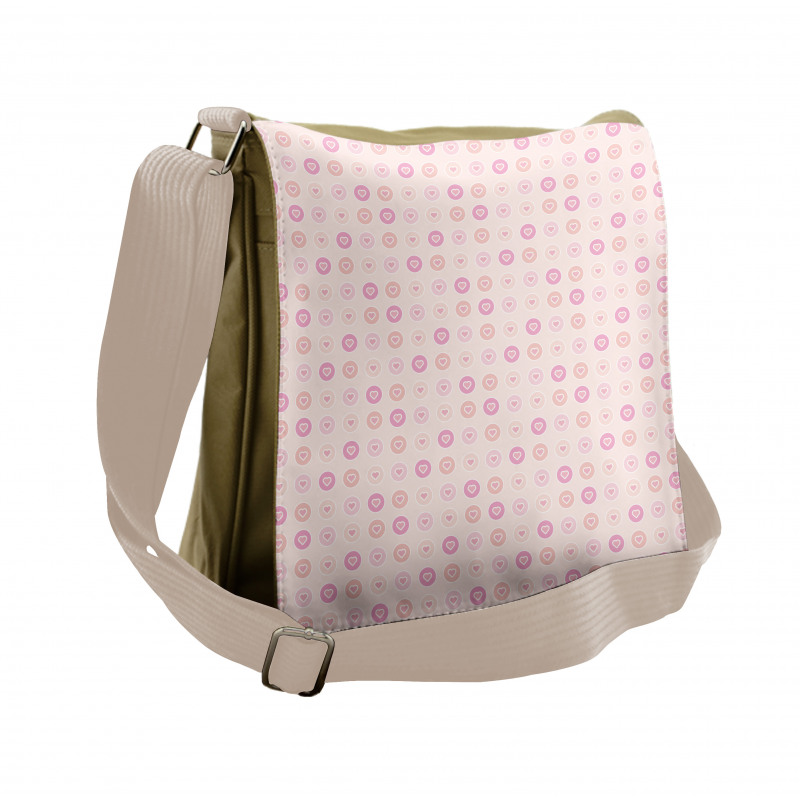Little Hearts in Rounds Messenger Bag