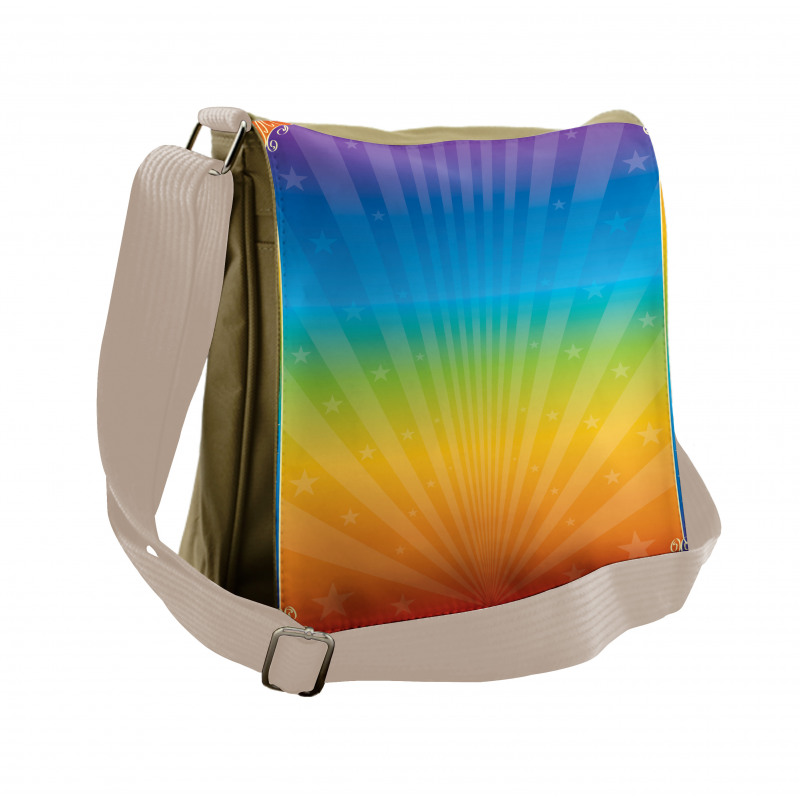 Retro Rainbow Colored Frame Messenger Bag