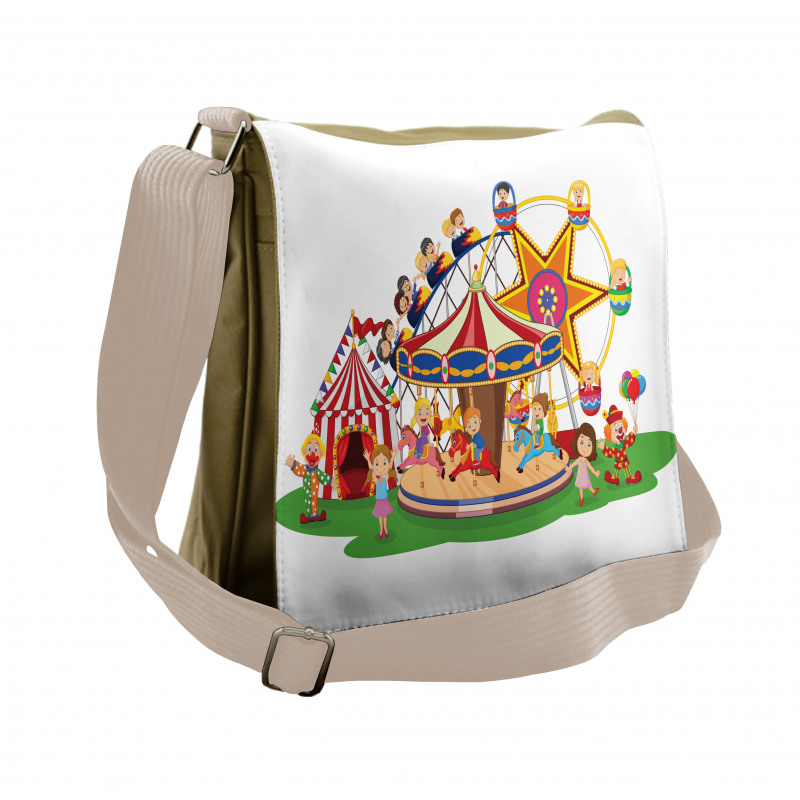 Clowns and Children Fun Art Messenger Bag