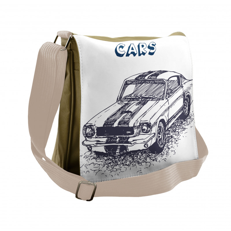 Sports Car Grunge Messenger Bag