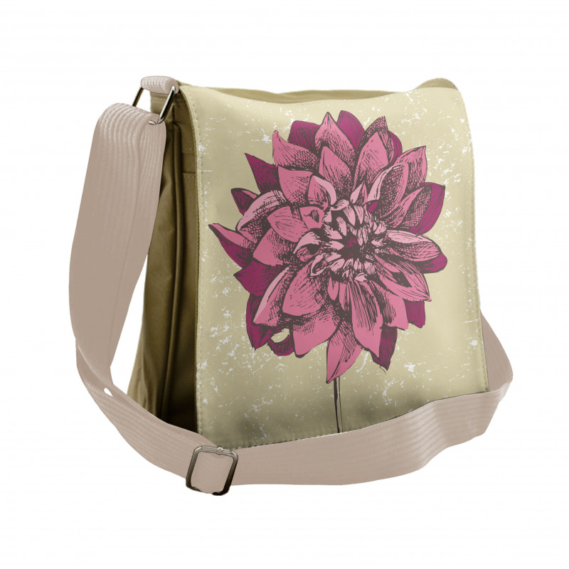 Dahlia Flower Bohemian Messenger Bag