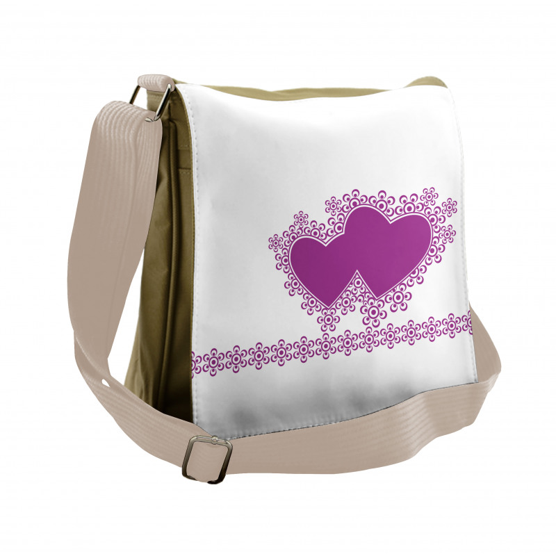 Romance Art 2 Heart Motifs Messenger Bag