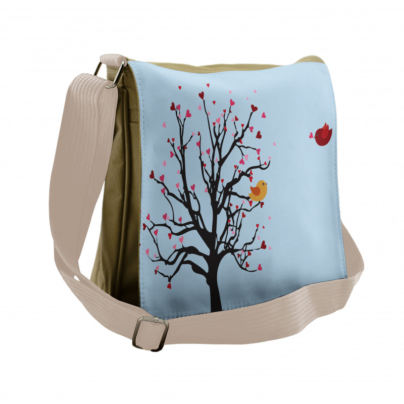 Tree Blossom Love Birds Art Messenger Bag