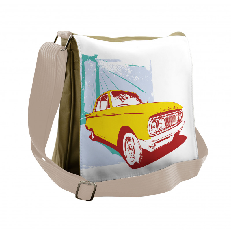 Old Car Grunge Artwork Messenger Bag